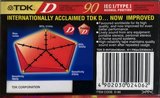 Compact Cassette TDK D 90 Type I Normal 2001 Europe