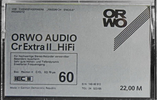 Compact Cassette ORWO Cr Extra II 60 Type II Chrome East Germany