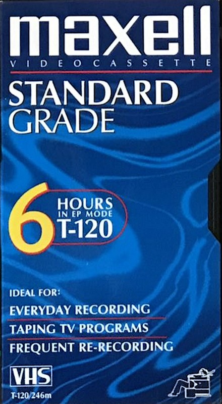 VHS, Video Home System Maxell Standard Grade 120 Type I Normal North America