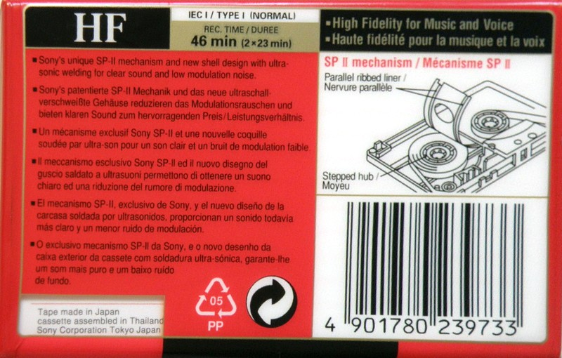 Compact Cassette Sony HF 46 Type I Normal 1996 Europe