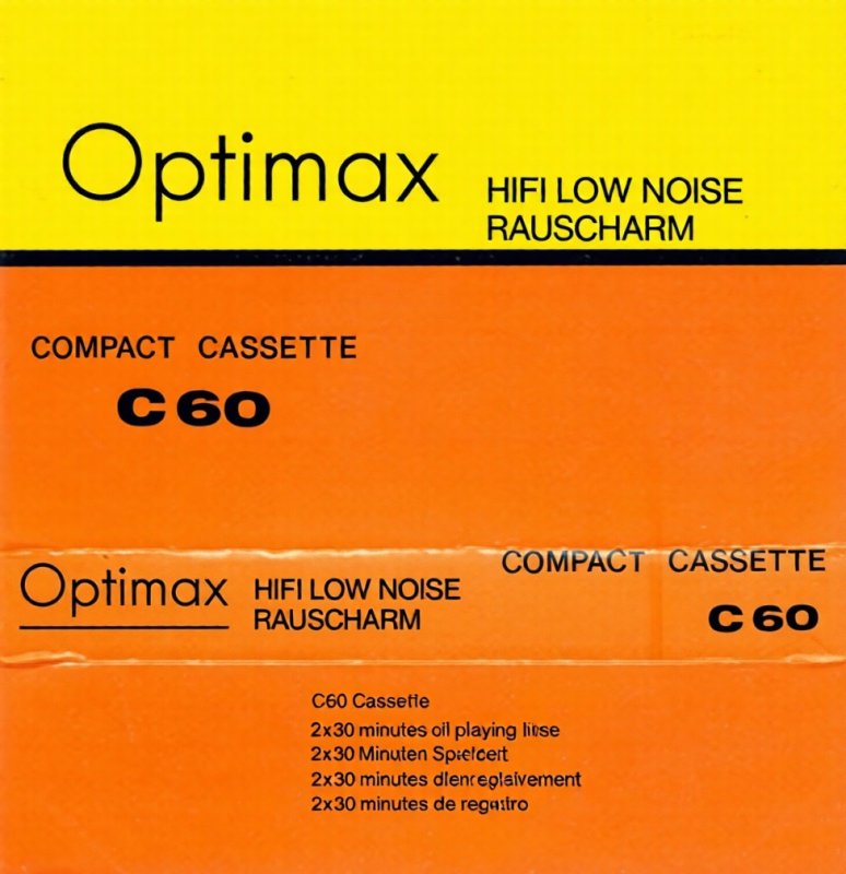 Compact Cassette Optimax 60 "white" Type I Normal 1978 Europe
