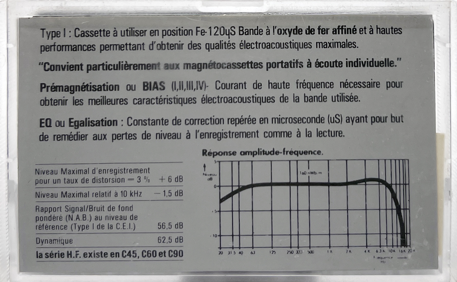 Compact Cassette KB Music HF 100 "Special casque" Type I Normal 1984 France