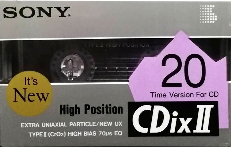 Compact Cassette Sony CDix II 20 Type II Chrome 1989 Japan