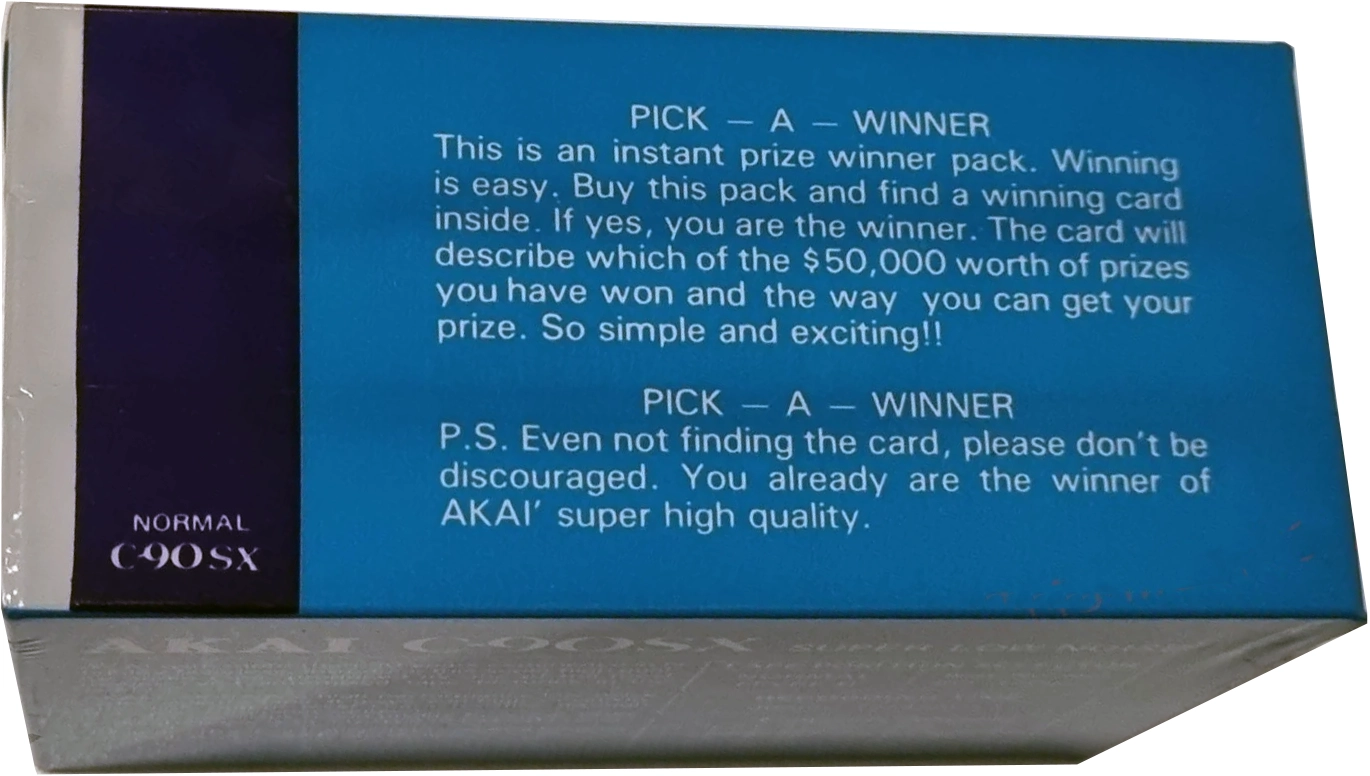 3 pack Akai SX 90 Type I Normal 1989 USA