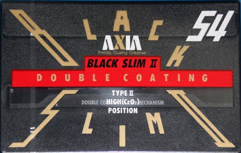 Compact Cassette AXIA Black Slim II 54 "BLACK2 S 54" Type II Chrome 1991 Japan