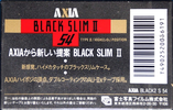Compact Cassette AXIA Black Slim II 54 "BLACK2 S 54" Type II Chrome 1991 Japan