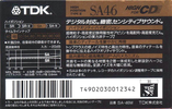 Compact Cassette TDK SA 46 "SA-46M" Type II Chrome 1990 Japan