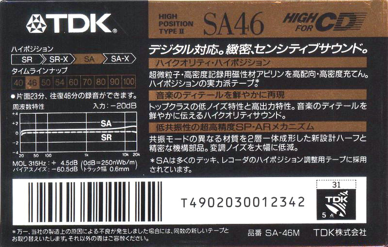 Compact Cassette: TDK  - SA 46