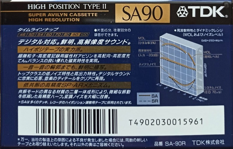 Compact Cassette: TDK  - SA 90