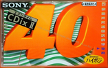 Compact Cassette Sony CDix II 40 "C-40CDX2D" Type II Chrome 1996 Japan
