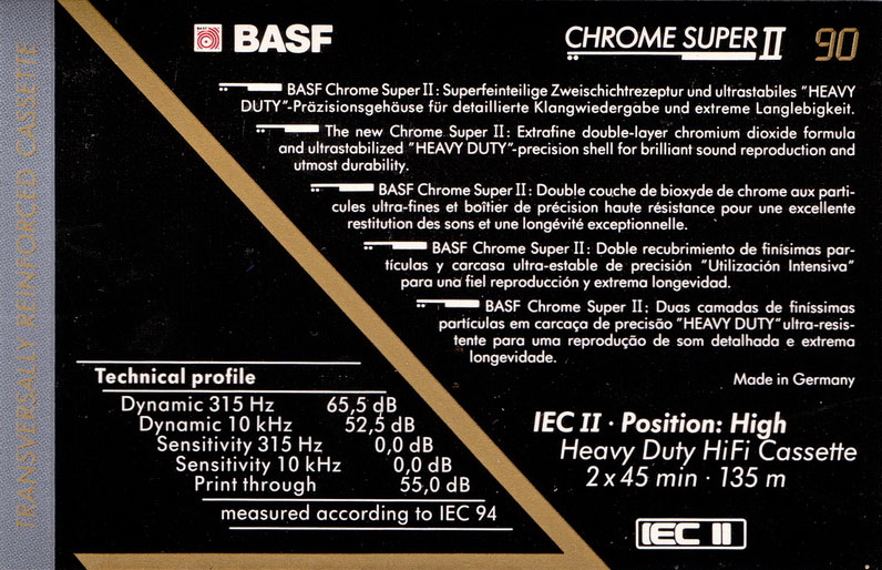 Compact Cassette: BASF  - Chrome Super II 90