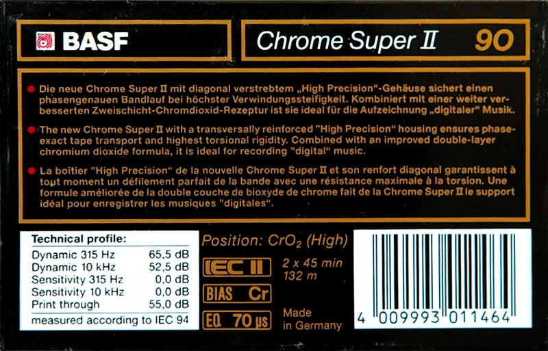 Compact Cassette: BASF  - Chrome Super II 90