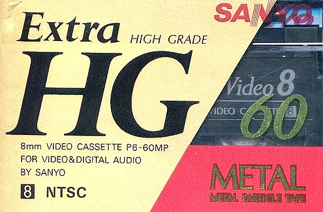 Video8, Hi8, Digital8 Sanyo 60 "Extra HG" Type IV Metal 1985 Canada
