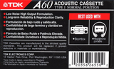 Compact Cassette TDK A 60 Type I Normal 1992 North America