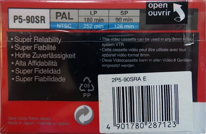 2 pack Sony SR 90 "2P5-90SRA E" Type I Normal 1993 Europe