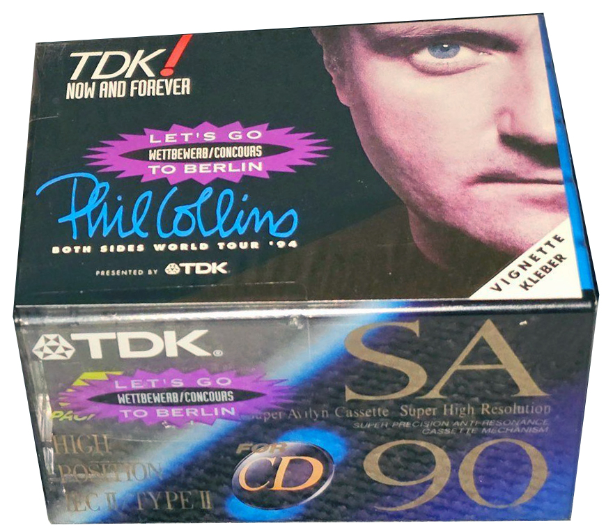 5 pack TDK SA 90 "Phil Collins tour" Type II Chrome 1994 Germany
