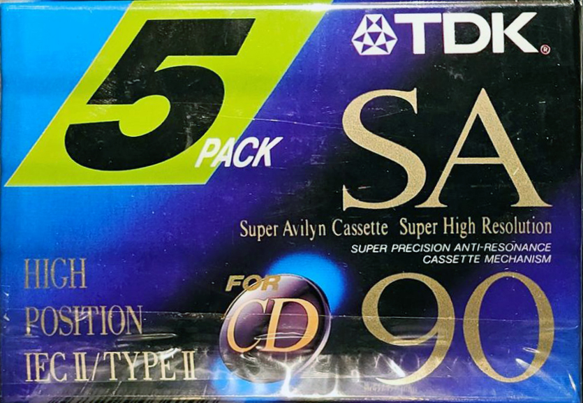 5 pack TDK SA 90 "Phil Collins tour" Type II Chrome 1994 Germany
