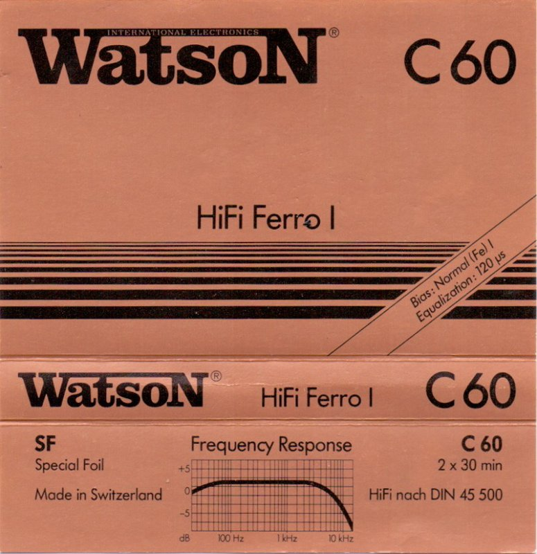 Compact Cassette Watson Ferro 60 Type I Normal 1979 Europe