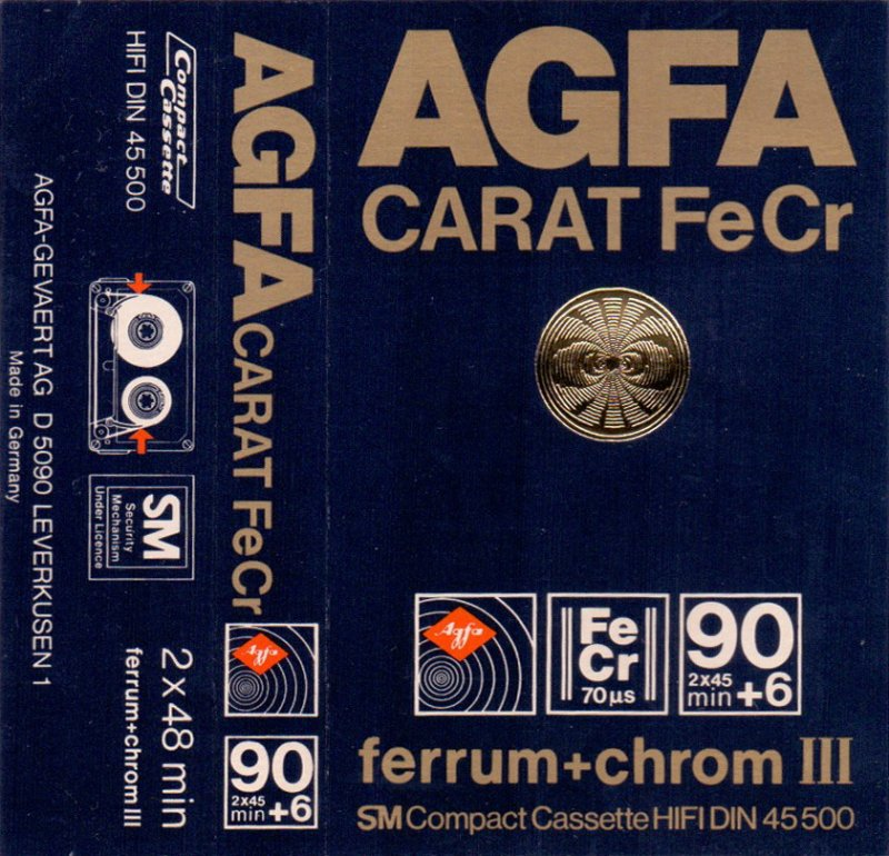 Compact Cassette AGFA CARAT 90+6 Type III Ferro Chrome 1979 Europe