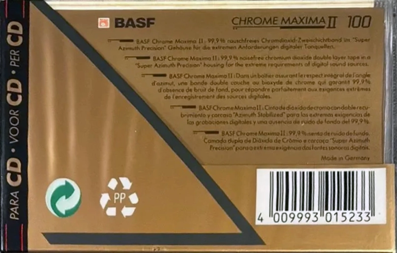Compact Cassette BASF Chrome Maxima II 100 Type II Chrome 1992 Europe