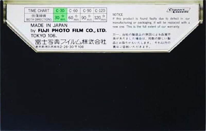 Compact Cassette Fuji Film FL 30 Type I Normal 1974 Japan