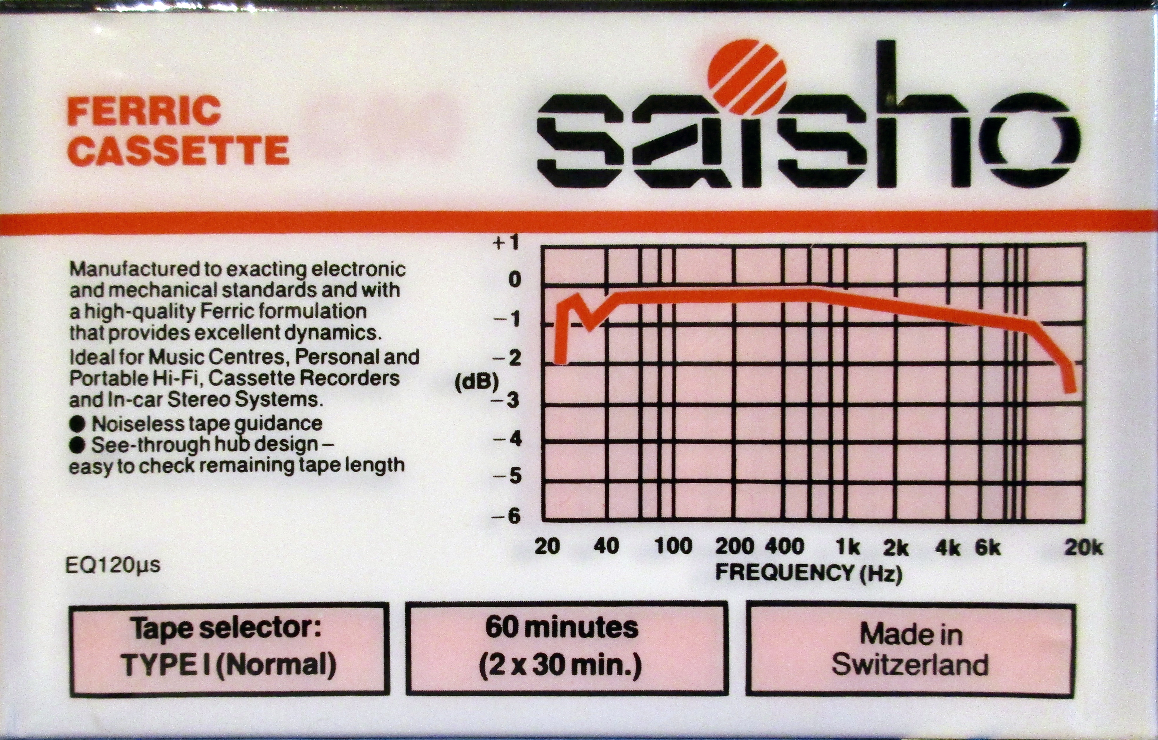 Compact Cassette Saisho Ferric 60 Type I Normal 1985 UK