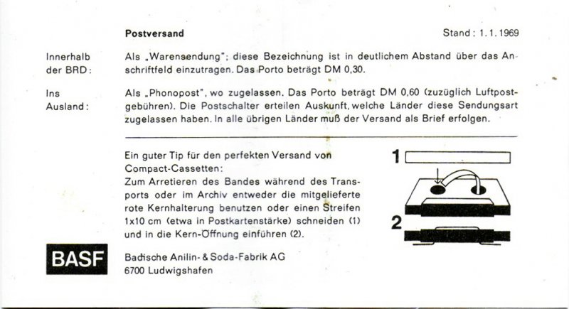 Compact Cassette BASF LH 90 "Plastic case" Type I Normal 1971 Europe