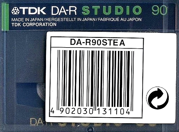 Digital Audio Tape TDK DA-R Studio 90 "DA-R90STEA" Type IV Metal 1992 Europe