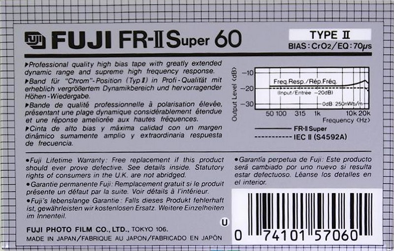 Compact Cassette:  Fuji - FR-II Super 60