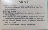 Compact Cassette CleanMaster "KC-06" Head Demagnetiser Unknown Country