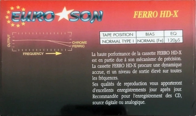 Compact Cassette Euro Son HD X 90 Type I Normal Unknown Country