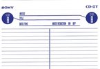 Compact Cassette Sony CD-IT 74 "C-74CDIT2" Type II Chrome 1992 North America