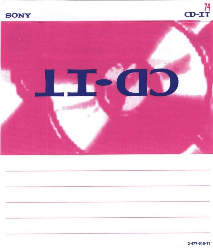 Compact Cassette Sony CD-IT 74 "C-74CDIT2" Type II Chrome 1992 North America