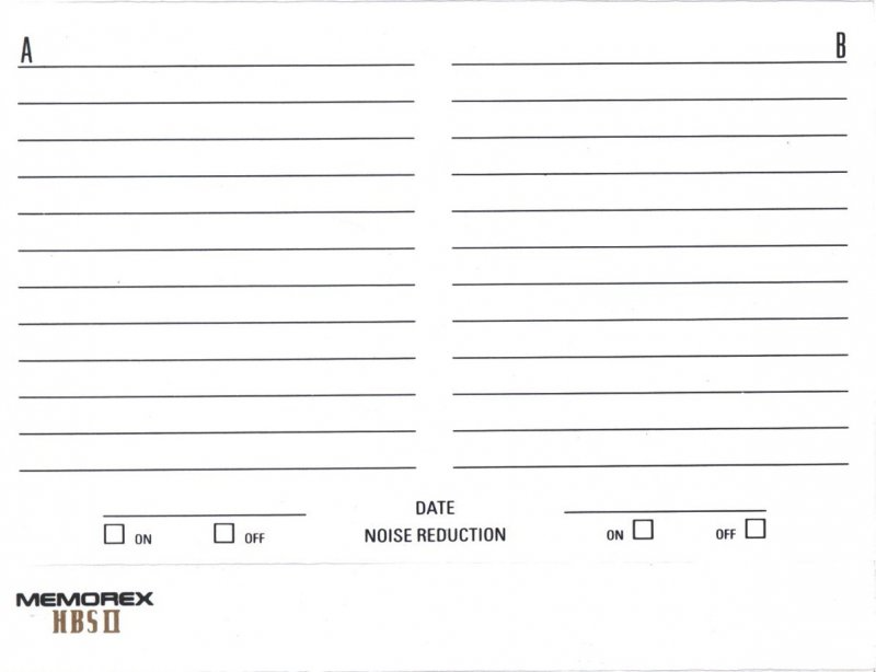 Compact Cassette: Saehan Memorex - HBS II 90