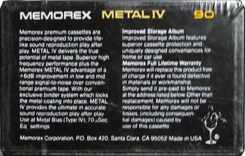 Compact Cassette: Memorex  - Metal IV 90