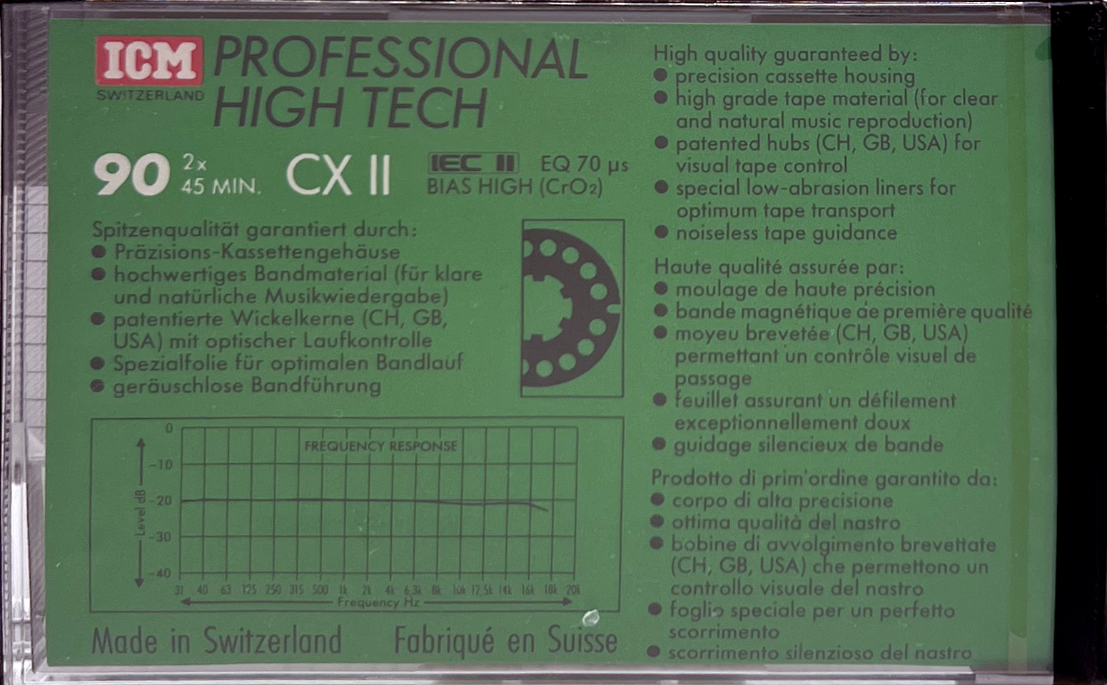 Compact Cassette ICM CX II 90 "Big Drops" Type II Chrome 1989 Europe