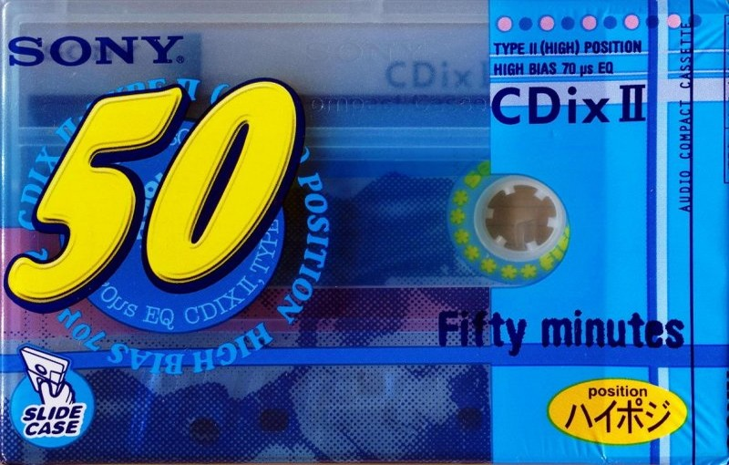 Compact Cassette Sony CDix II 50 "C-50CDX2G" Type II Chrome 1999 Japan