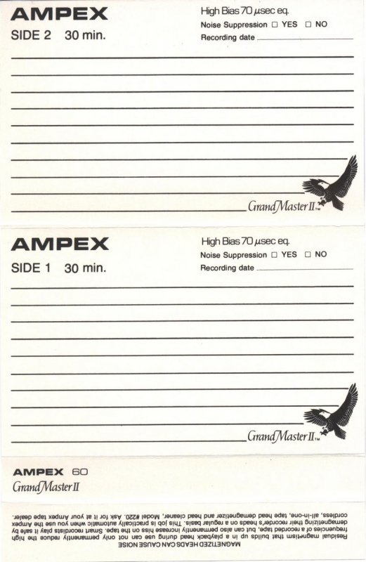 Compact Cassette:  Ampex - Grand Master 60