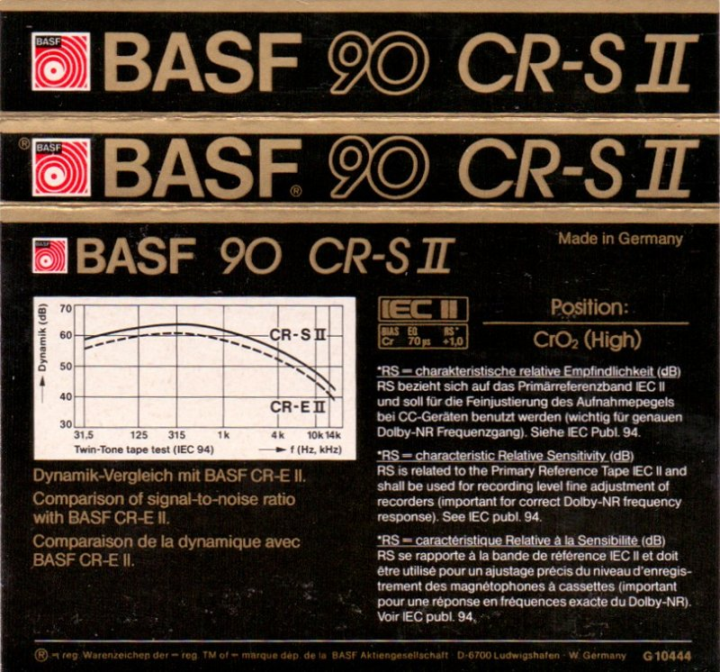 Compact Cassette BASF Chromdioxid Super II 90 "Large Window" Type II Chrome 1983 Europe