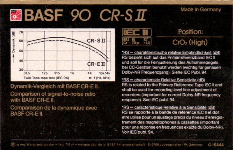 Compact Cassette: BASF  - Chromdioxid Super II 90