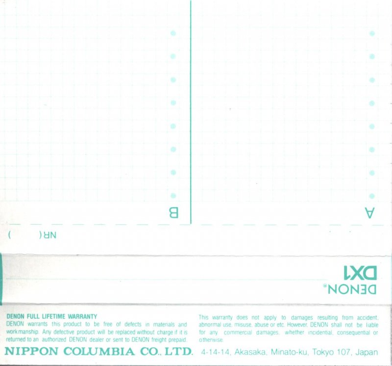 Compact Cassette: Nippon Columbia / Denon Denon - DX1 60