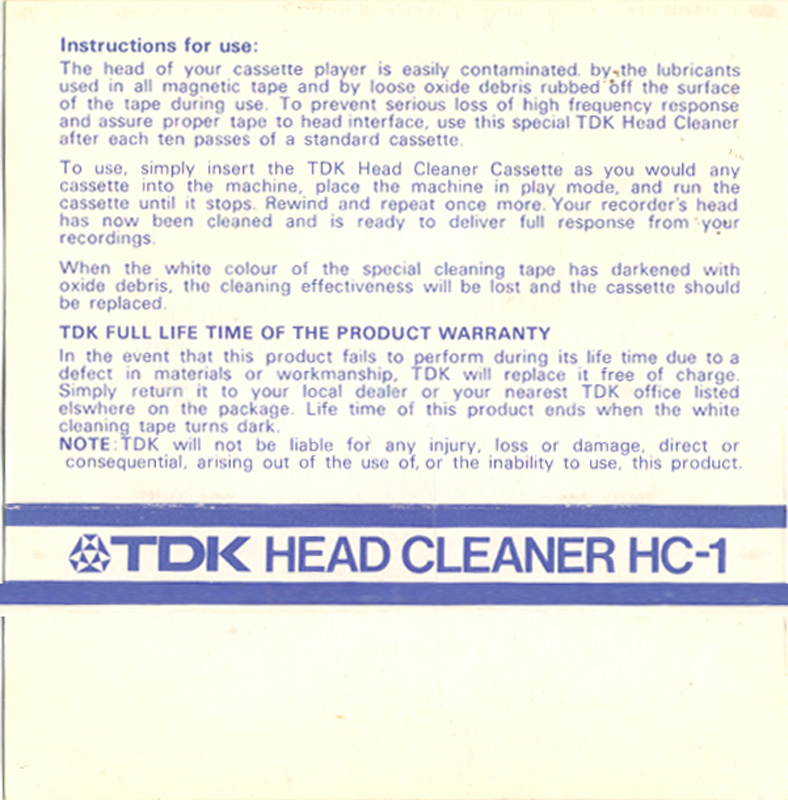 Compact Cassette: TDK  -  