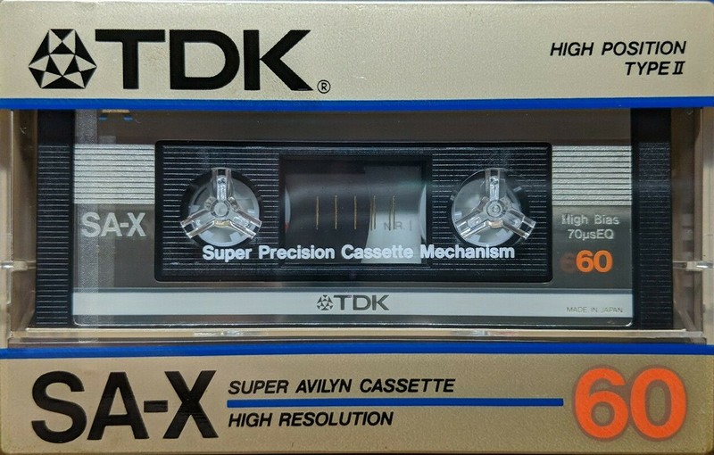 Compact Cassette TDK SA-X 60 "SA-X60F" Type II Chrome 1985 Japan