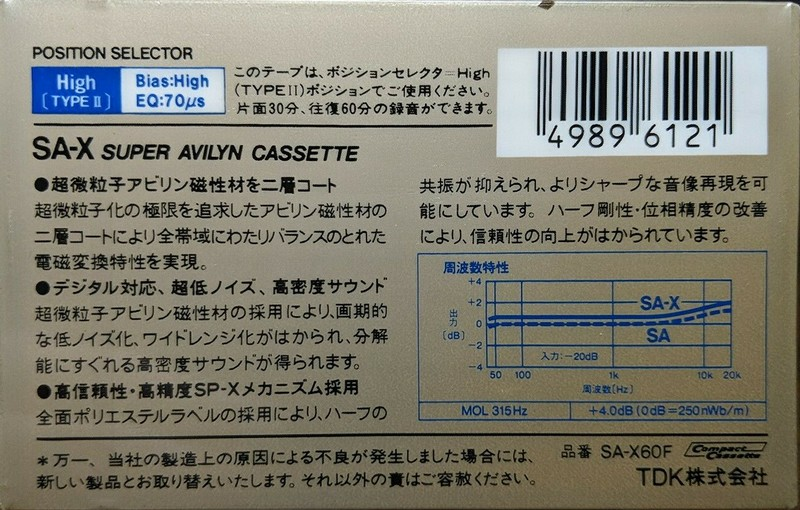 Compact Cassette: TDK  - SA-X 60