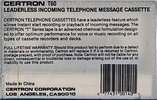 Compact Cassette Certron Telephone 60 Type I Normal 1989 USA