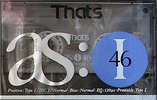 Compact Cassette Thats AS I 46 Type I Normal 1990 Europe
