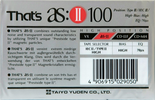 Compact Cassette Thats AS II 100 Type II Chrome 1990 Europe