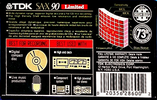 Compact Cassette TDK SA-X 90 "SA-X Limited" Type II Chrome 1992 North America