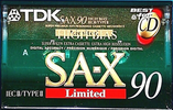 Compact Cassette TDK SA-X 90 "SA-X Limited" Type II Chrome 1992 North America