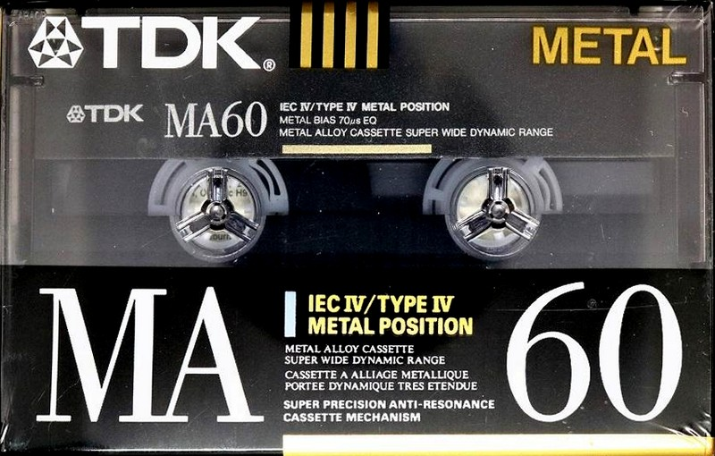 Compact Cassette TDK MA 60 Type IV Metal 1990 North America